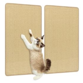 2-Pack 32"x20" Natural Sisal Cat Scratching Mats, Multifunctional Resting & Play Pads for Multi-Cat Households